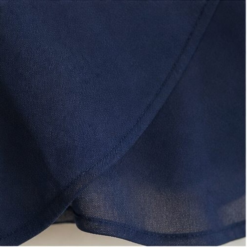 Navy Ruffle Blouse - Picture 6 of 6
